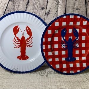 Nautica Red and Blue Lobster Dinner Plates
